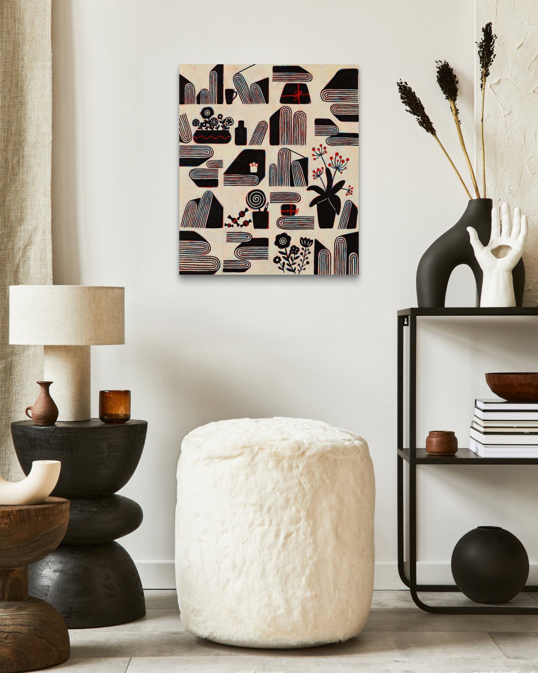 The Radiant Ordinary No.2 by Soo-Hyun Cho displayed in modern living room, original Korean painting 2025