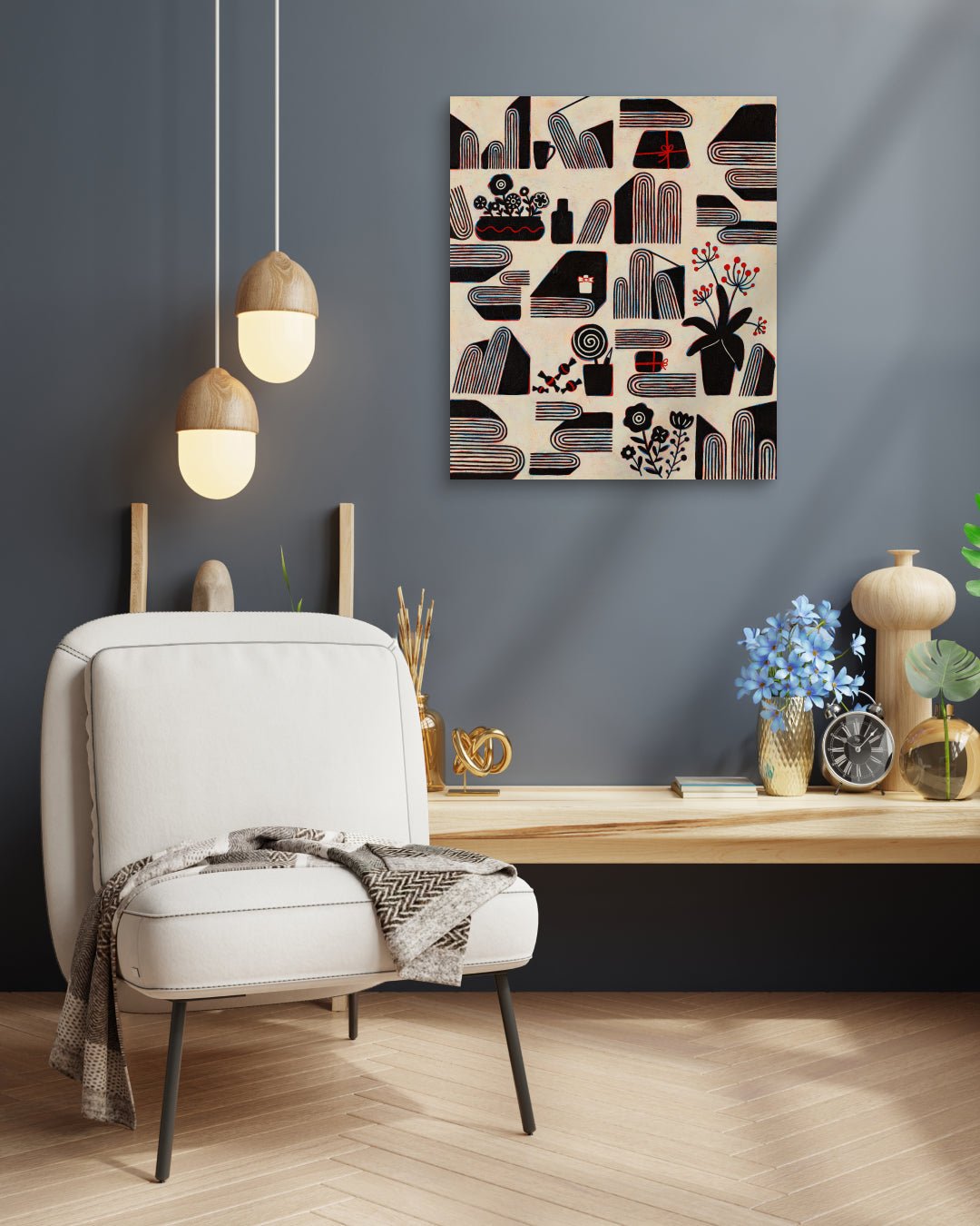 Korean contemporary painting The Radiant Ordinary No.2 by Soo-Hyun Cho, interior wall art decor