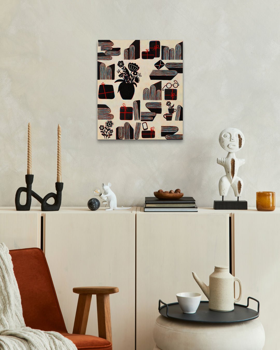 The Radiant Ordinary No.3 by Soo-Hyun Cho displayed in modern living room, original Korean painting 2025