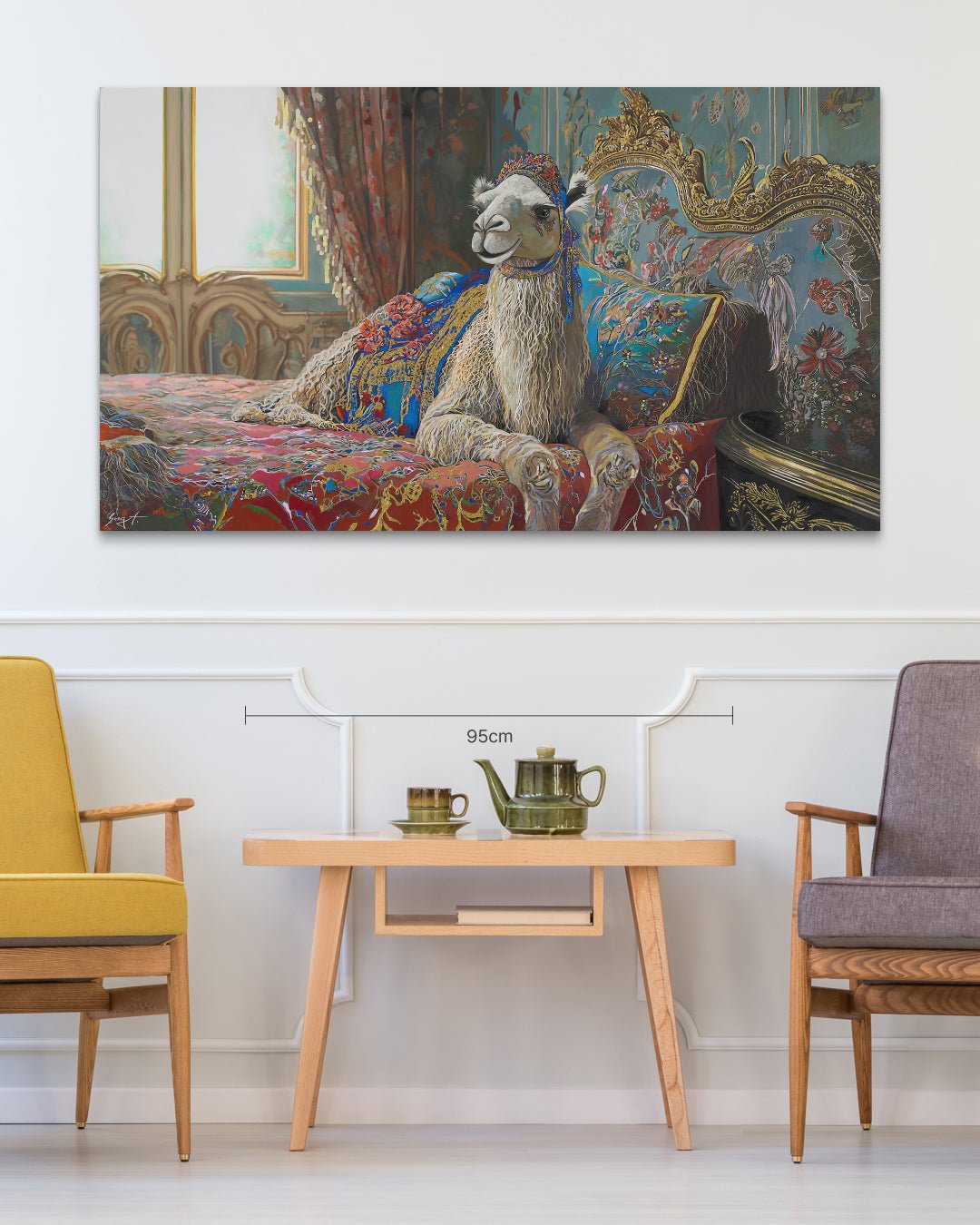 korean art, The Royal Camel - DOKHBI ARTWORKS Painting Yun Song - A ARTWORKS dokkaebi dokebi k - art The Royal Camel size reference 162x91cm - original Korean painting by Yun Song - A DOKHBI