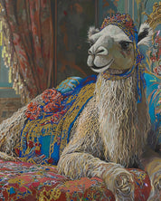 korean art, The Royal Camel - DOKHBI ARTWORKS Painting Yun Song - A ARTWORKS dokkaebi dokebi k - art The Royal Camel close - up detail, brushwork texture by Korean artist Yun Song - A DOKHBI