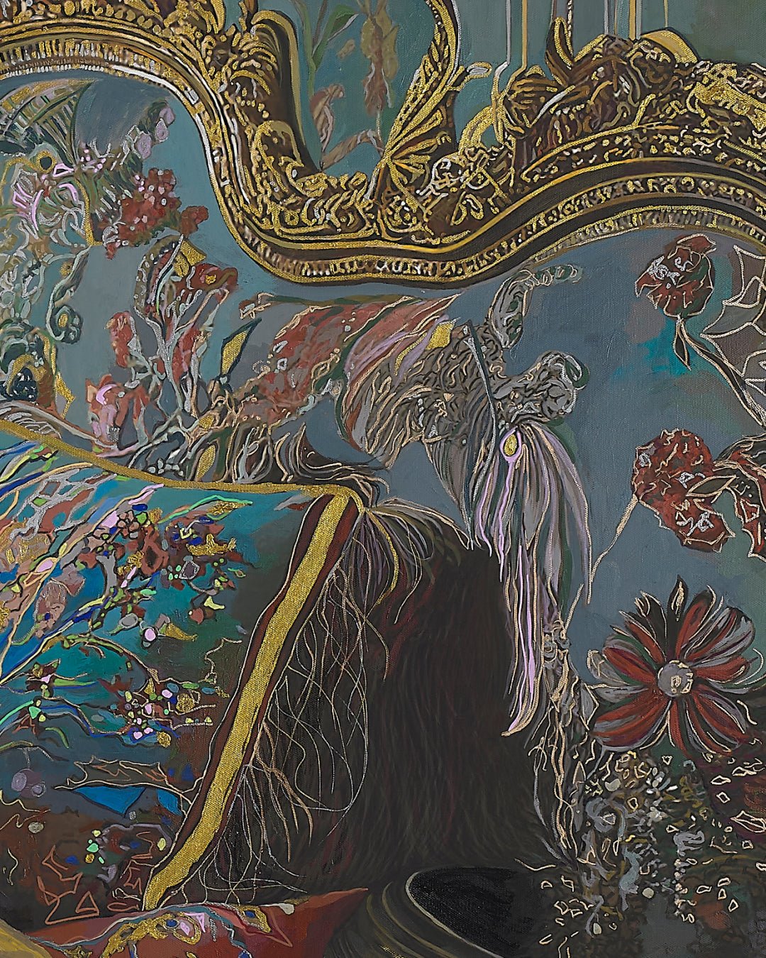 korean art, The Royal Camel - DOKHBI ARTWORKS Painting Yun Song - A ARTWORKS dokkaebi dokebi k - art The Royal Camel surface detail - Acrylic on Canvas by Yun Song - A, Korean fine art 2025 DOKHBI