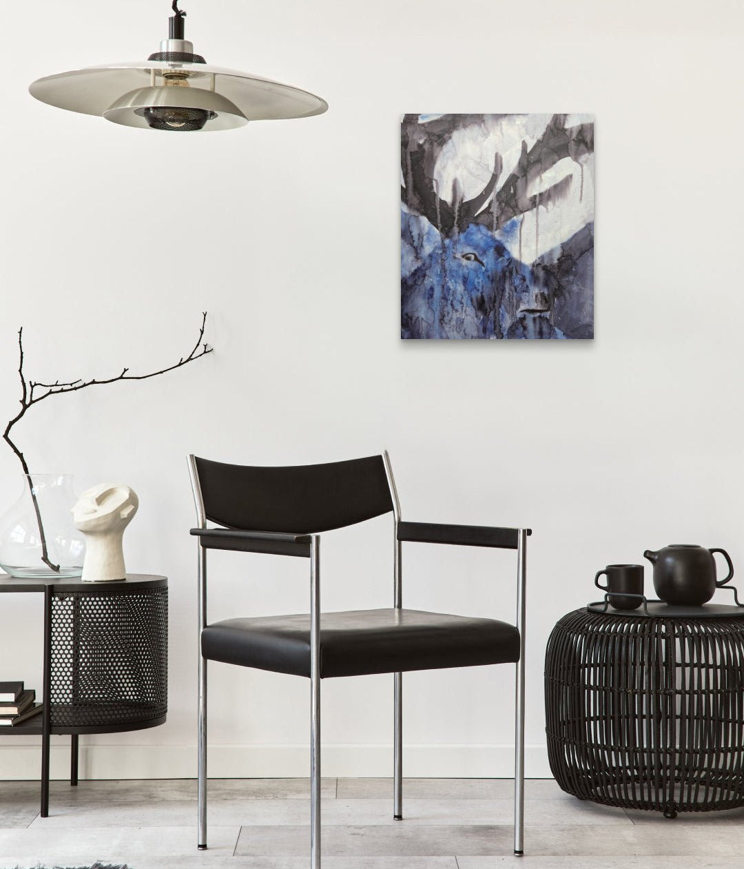 korean art, The Shape of Us Who Pursue Ideals - DOKHBI $1000 ARTWORKS KIM JEONG YONG ARTWORKS dokkaebi dokebi k - art The Shape of Us Who Pursue Ideals by KIM JEONG YONG displayed in modern living room, original Korean ink painting 2022 DOKHBI