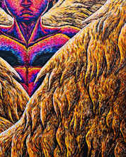 The Winged Boy surface detail - Acrylic on Canvas by Kang Hoon, Korean fine art 2025