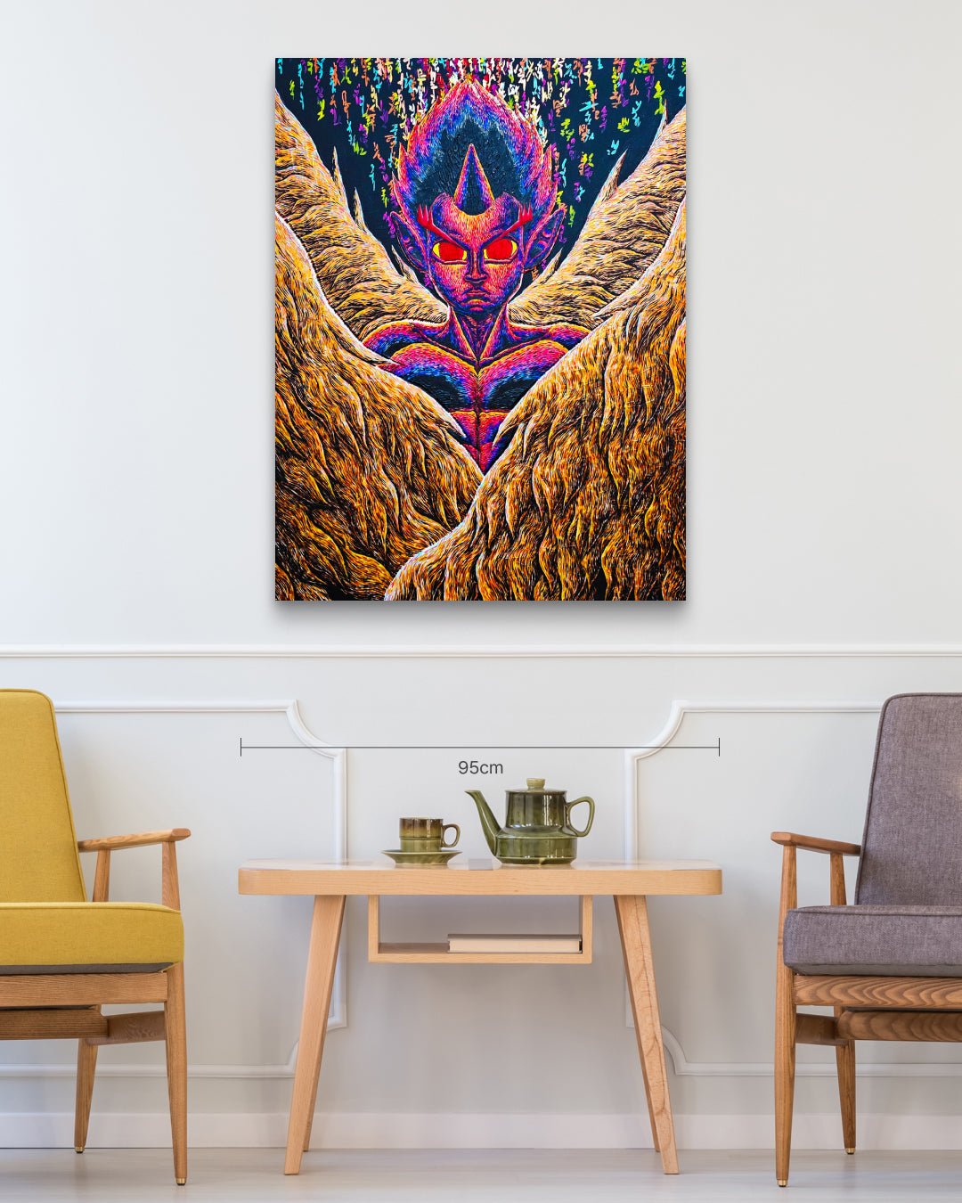 The Winged Boy size reference 116.8x91cm - original Korean painting by Kang Hoon