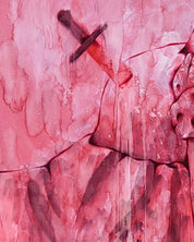 korean art, The woman who faced death had dreams and a family - DOKHBI ARTWORKS KIM JEONG YONG Painting ARTWORKS dokkaebi dokebi k - art The woman who faced death had dreams and a family surface detail - ink on canvas by KIM JEONG YONG, Korean fine art 2021 DOKHBI