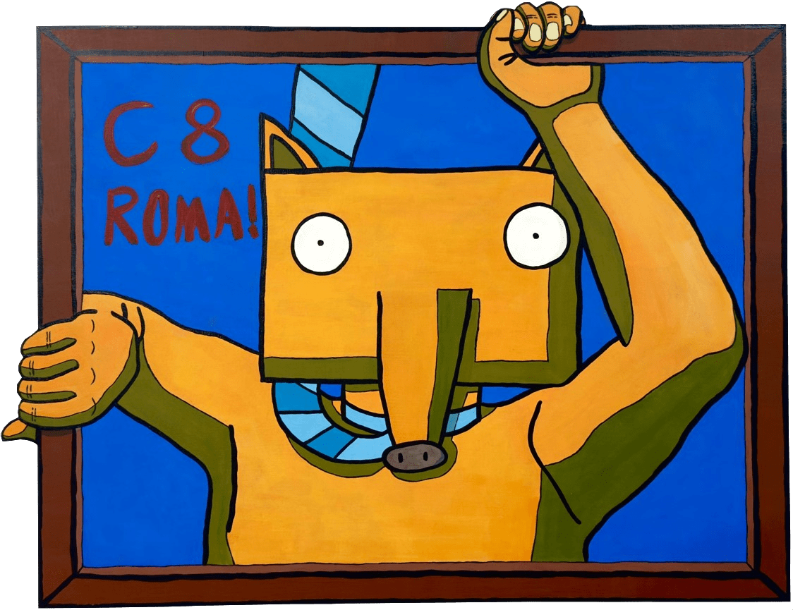 There Is Someone Here - Acrylic on Wood 40x53cm by Minwoo Kim, Korean Contemporary Art 2025