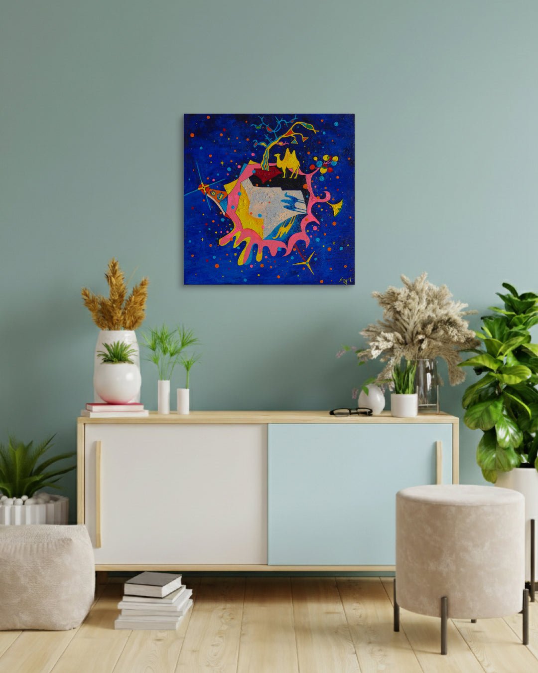 korean art, Trip around the World - DOKHBI ARTWORKS Painting Yun Song - A ARTWORKS dokkaebi dokebi k - art Korean contemporary painting Trip around the World by Yun Song - A, interior wall art decor DOKHBI