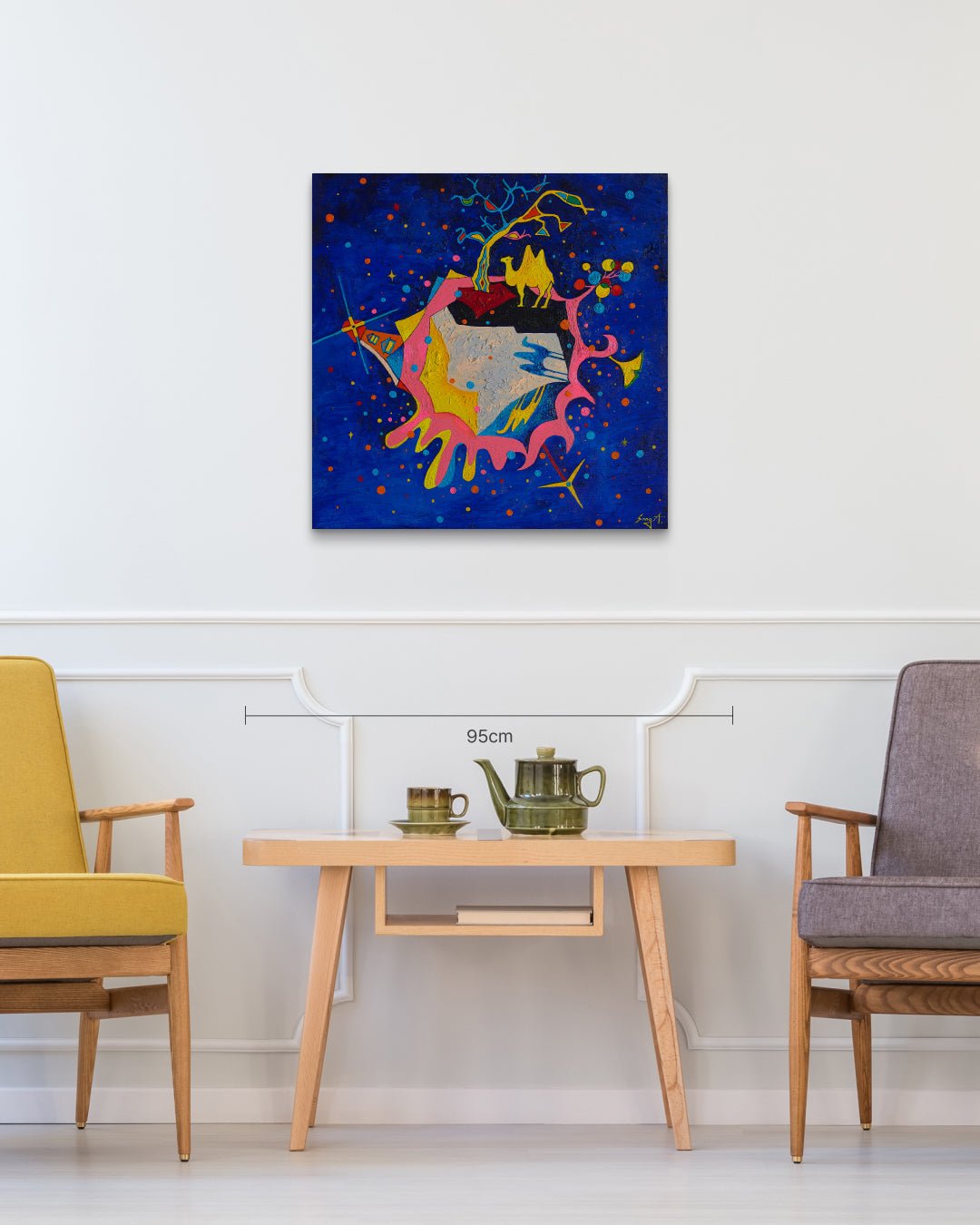 korean art, Trip around the World - DOKHBI ARTWORKS Painting Yun Song - A ARTWORKS dokkaebi dokebi k - art Trip around the World size reference 72.7x72.7cm - original Korean painting by Yun Song - A DOKHBI