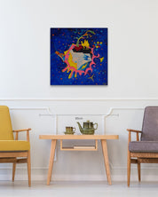 korean art, Trip around the World - DOKHBI ARTWORKS Painting Yun Song - A ARTWORKS dokkaebi dokebi k - art Trip around the World size reference 72.7x72.7cm - original Korean painting by Yun Song - A DOKHBI