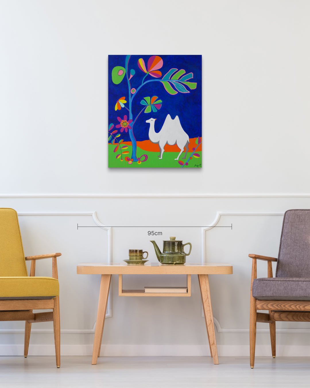 korean art, Tropical Island - DOKHBI ARTWORKS Painting Yun Song - A ARTWORKS dokkaebi dokebi k - art Tropical Island size reference 60.6x72.7cm - original Korean painting by Yun Song - A DOKHBI