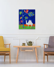 korean art, Tropical Island - DOKHBI ARTWORKS Painting Yun Song - A ARTWORKS dokkaebi dokebi k - art Tropical Island size reference 60.6x72.7cm - original Korean painting by Yun Song - A DOKHBI