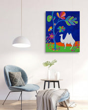 korean art, Tropical Island - DOKHBI ARTWORKS Painting Yun Song - A ARTWORKS dokkaebi dokebi k - art Tropical Island by Yun Song - A displayed in modern living room, original Korean painting 2024 DOKHBI