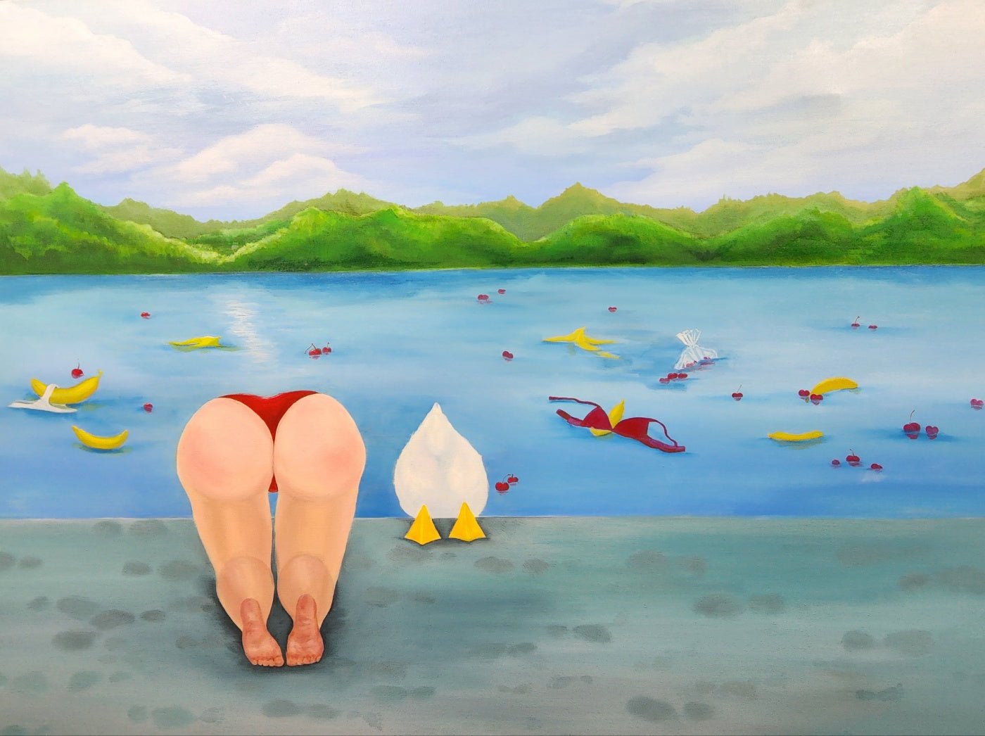 Turning a blind eye - Oil on Canvas 130.3x89.4cm by Sijin Lee, Korean Contemporary Art 2025
