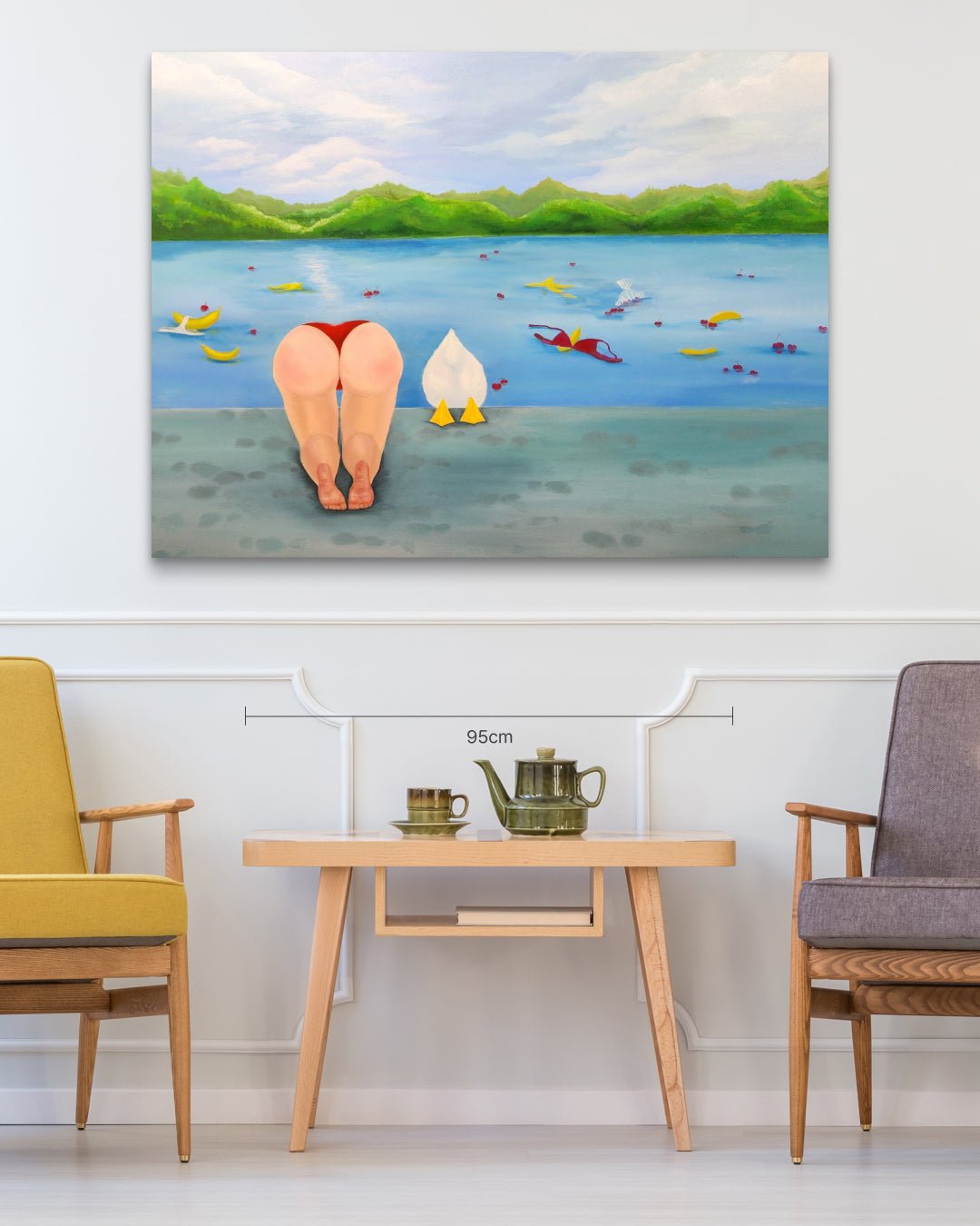 Turning a blind eye size reference 130.3x89.4cm - original Korean painting by Sijin Lee