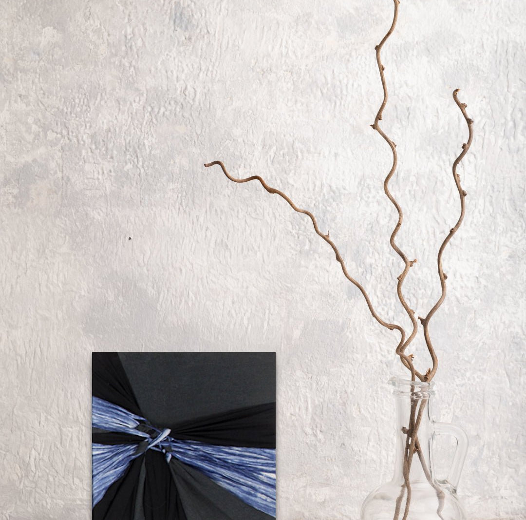 Types of Tension V by Ji Young Kim displayed in modern living room, original Korean mixed fabric art 2020