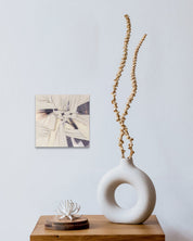 Types of Tension IV by Ji Young Kim displayed in modern living room, original Korean mixed fabric art 2020