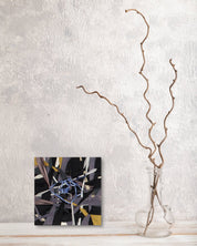 Types of Tension III by Ji Young Kim displayed in modern living room, original Korean mixed fabric art 2020