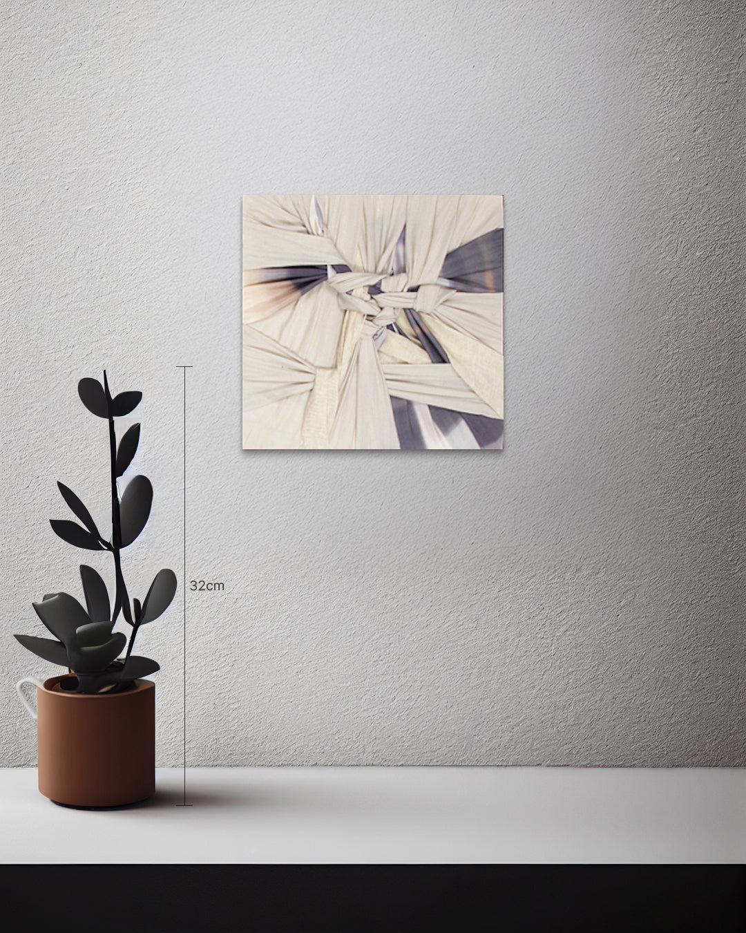 Types of Tension IV size reference 20x20cm - original Korean mixed fabric art by Ji Young Kim