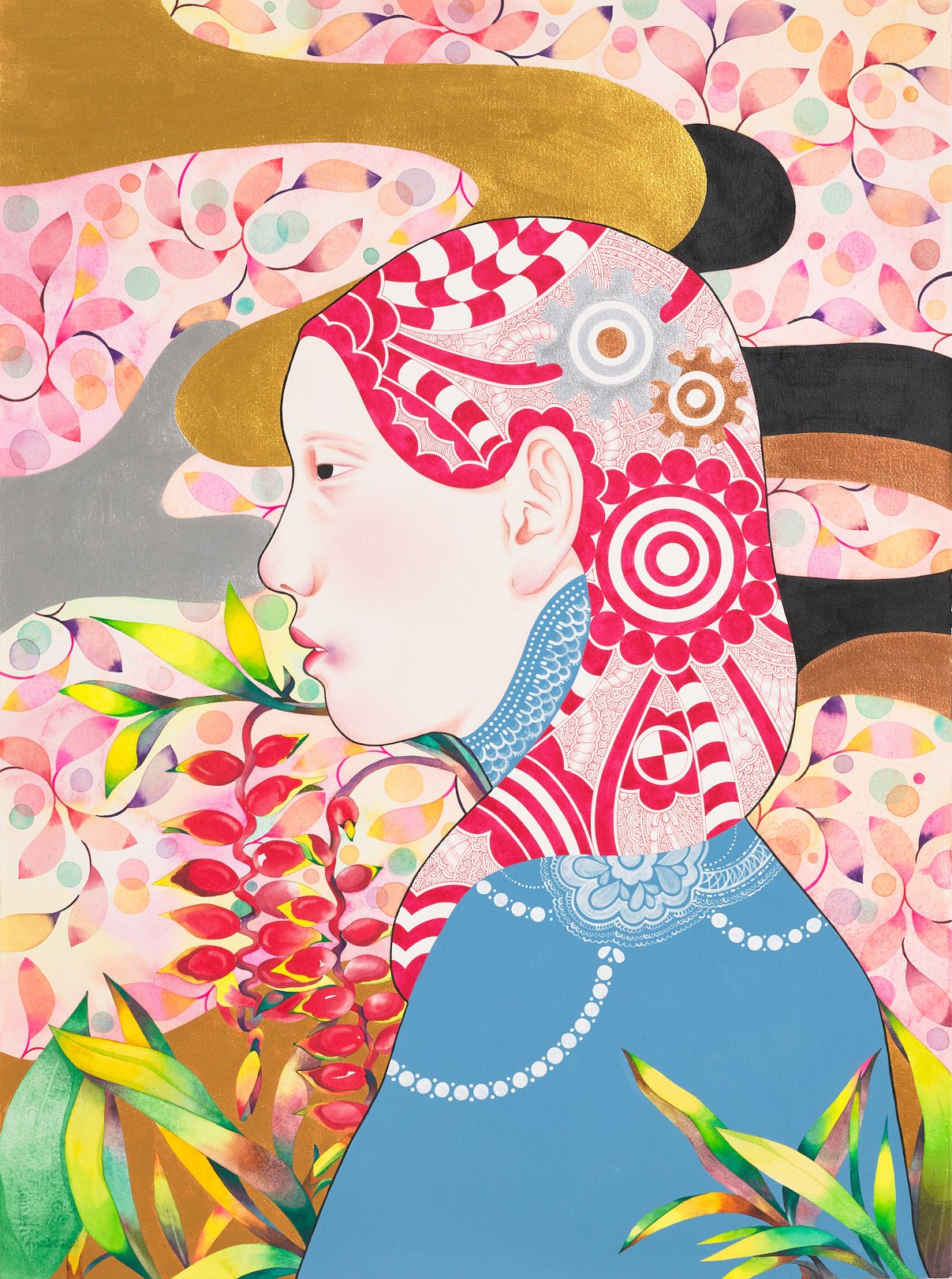 korean art, Une pomme est tombee - DOKHBI ARTWORKS Mixed Media Painting