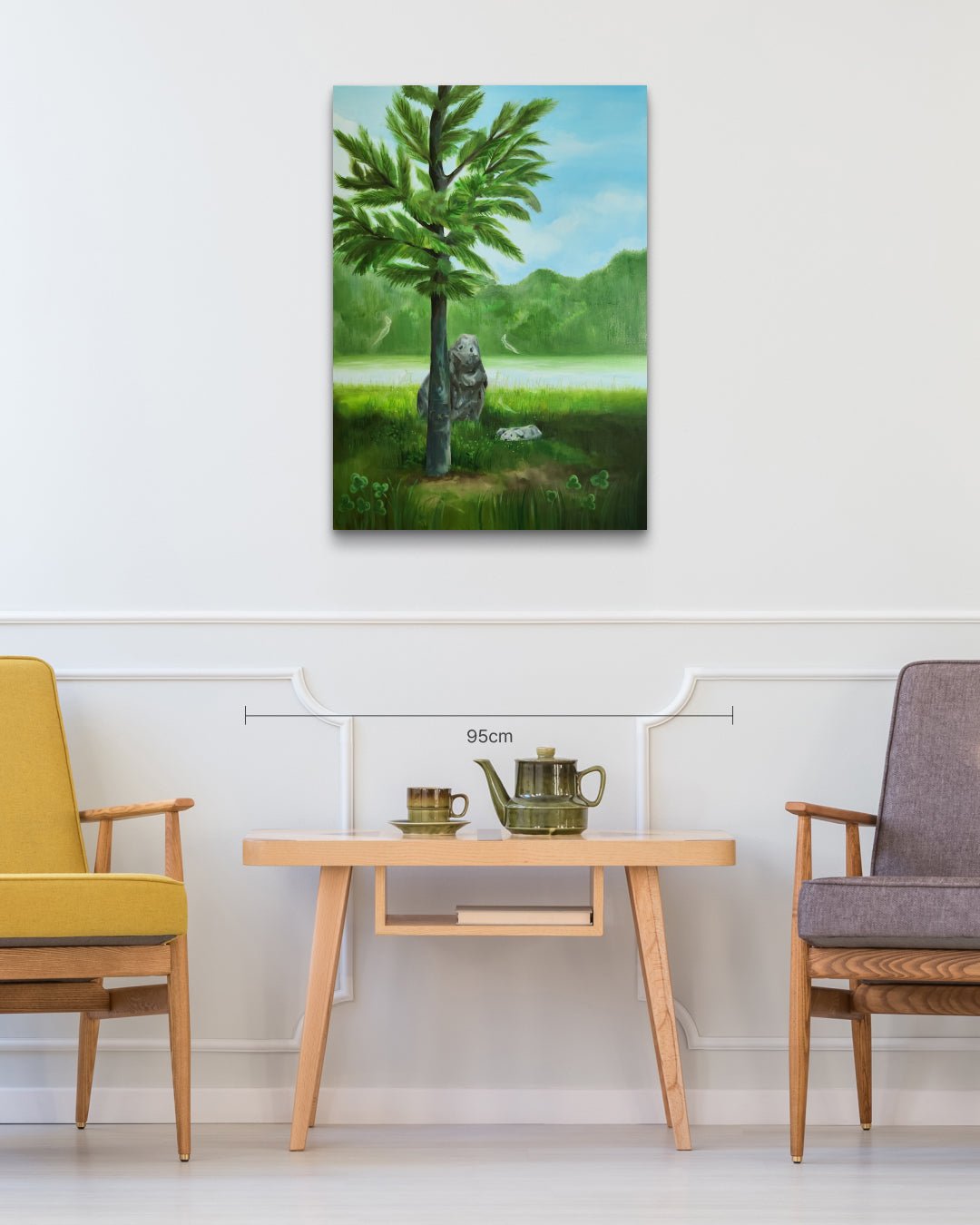 Unfamiliar Nature size reference 65.1x90.9cm - original Korean painting by Sijin Lee
