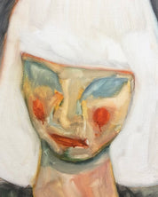 Unfinished Head close-up detail, brushwork texture by Korean artist Jineui Heo