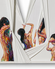 Unveil close-up detail, silk cotton thread embroidery texture by Korean artist Ji Young Kim