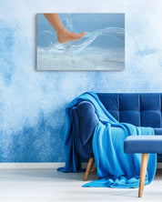 Walk by Lee Ju Won displayed in modern living room, original Korean painting 2020