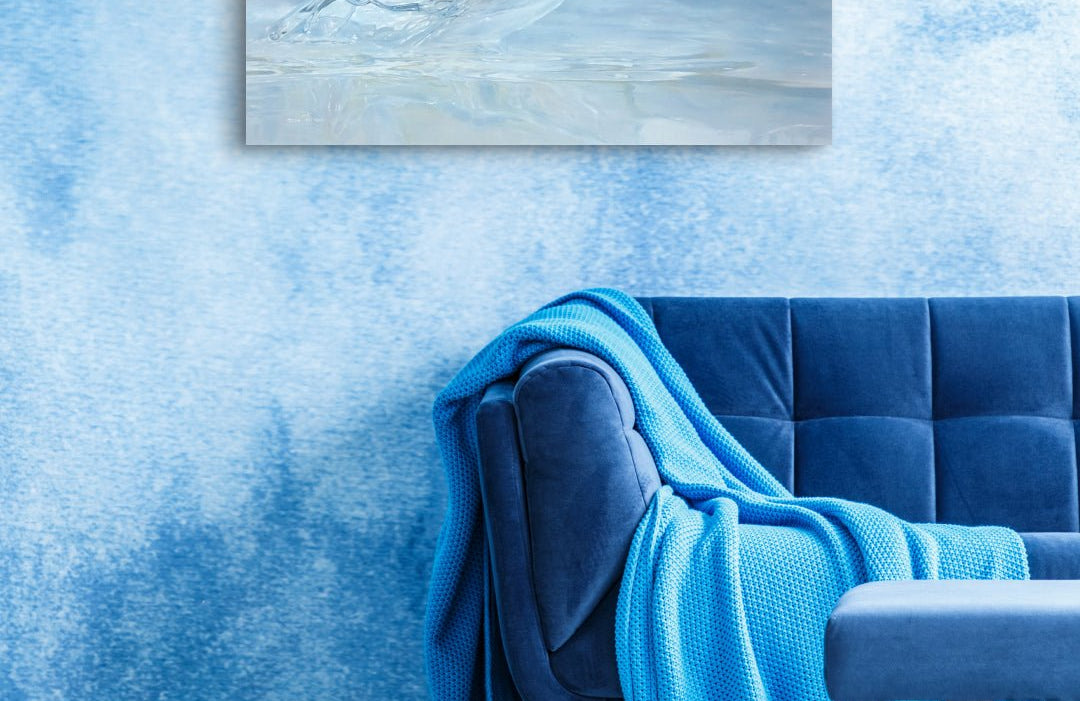 Walk by Lee Ju Won displayed in modern living room, original Korean painting 2020