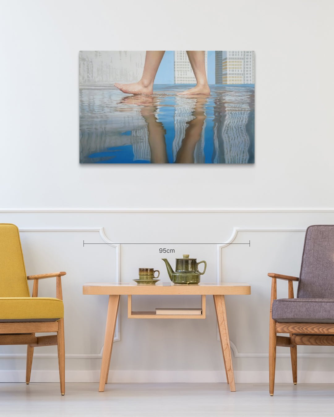 Walk (w-12) size reference 100x65.2cm - original Korean painting by Lee Ju Won