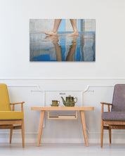 Walk (w-12) size reference 100x65.2cm - original Korean painting by Lee Ju Won