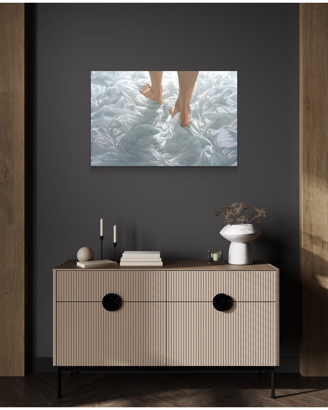 Korean contemporary painting Walk (w-3) II by Lee Ju Won, interior wall art decor