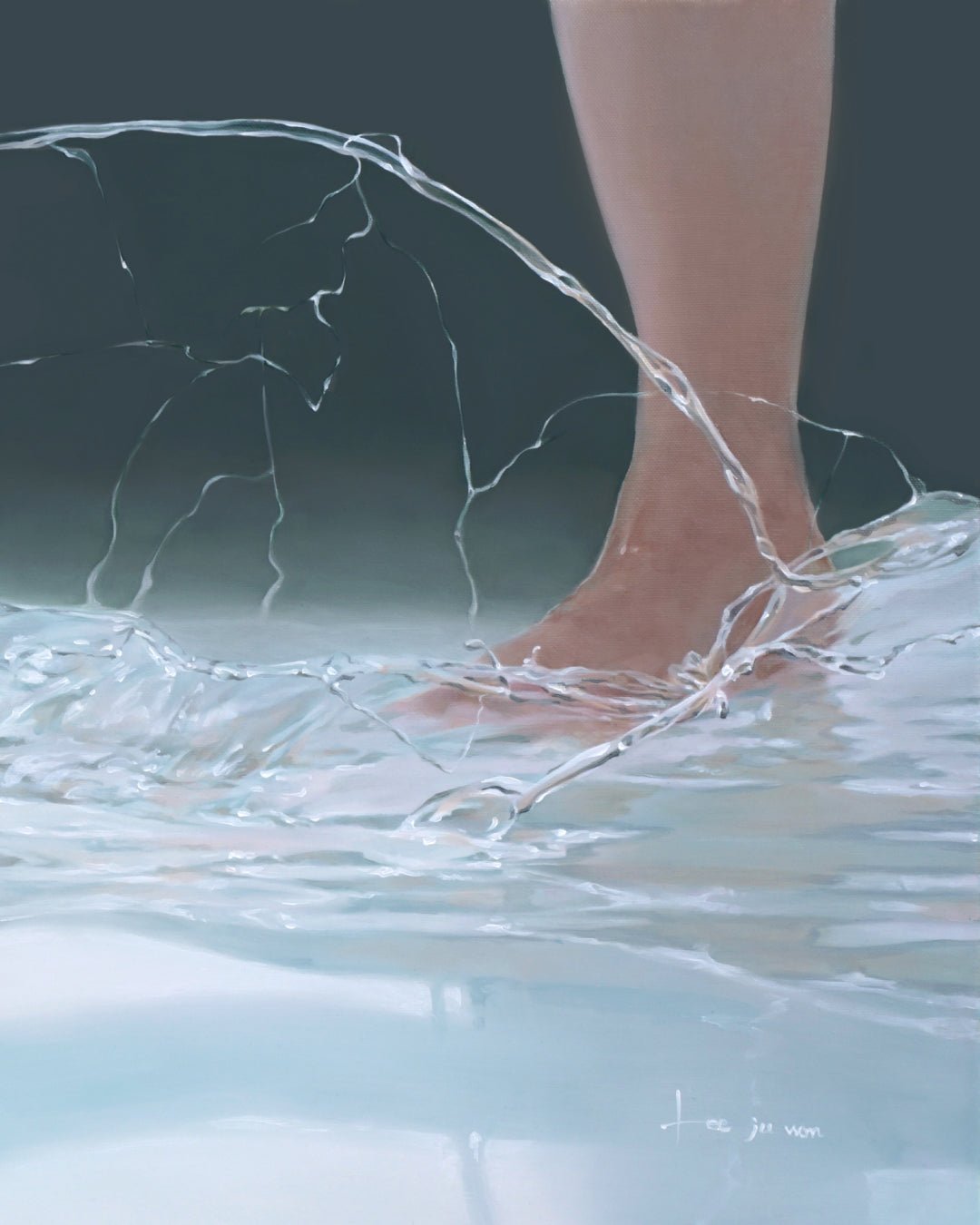 Walk (w-3) I surface detail - Oil on Canvas by Lee Ju Won, Korean fine art 2023