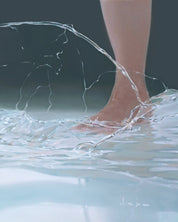 Walk (w-3) I surface detail - Oil on Canvas by Lee Ju Won, Korean fine art 2023