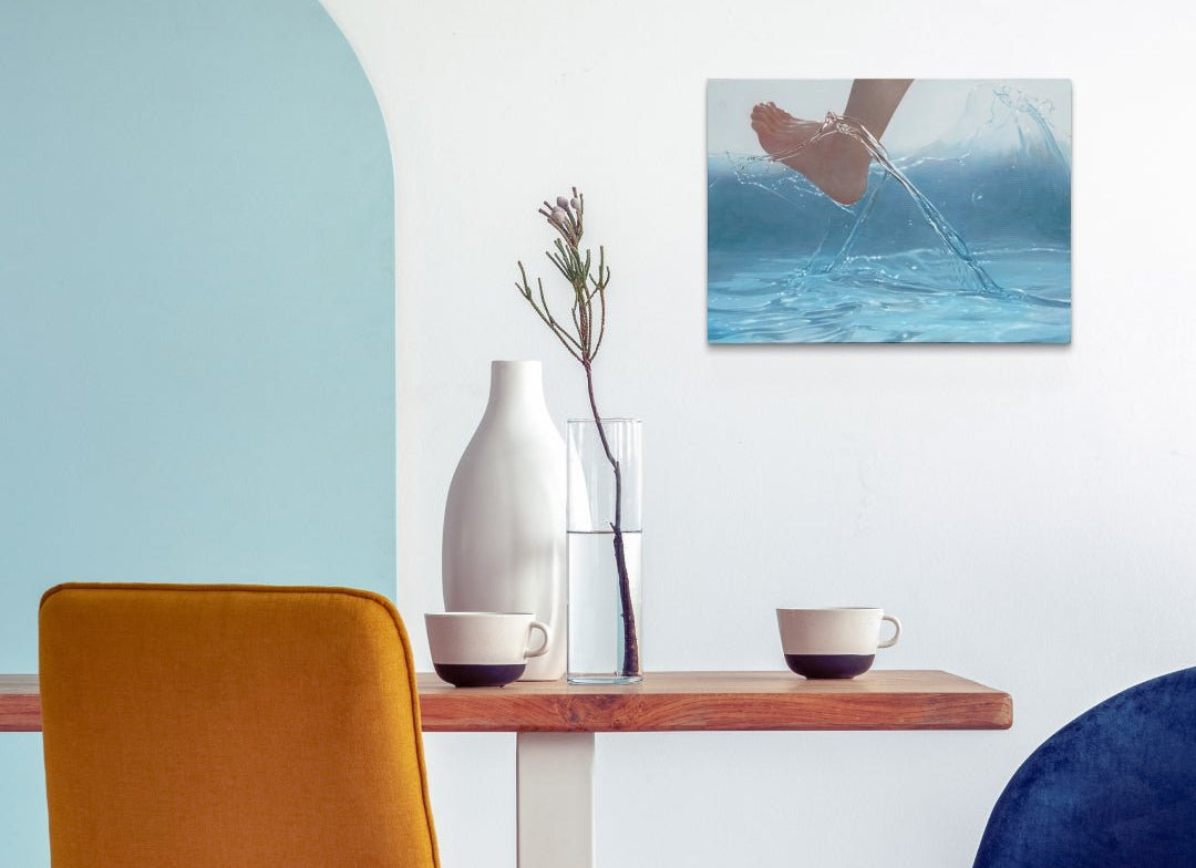 Walk (w-3) by Lee Ju Won displayed in modern living room, original Korean painting 2025
