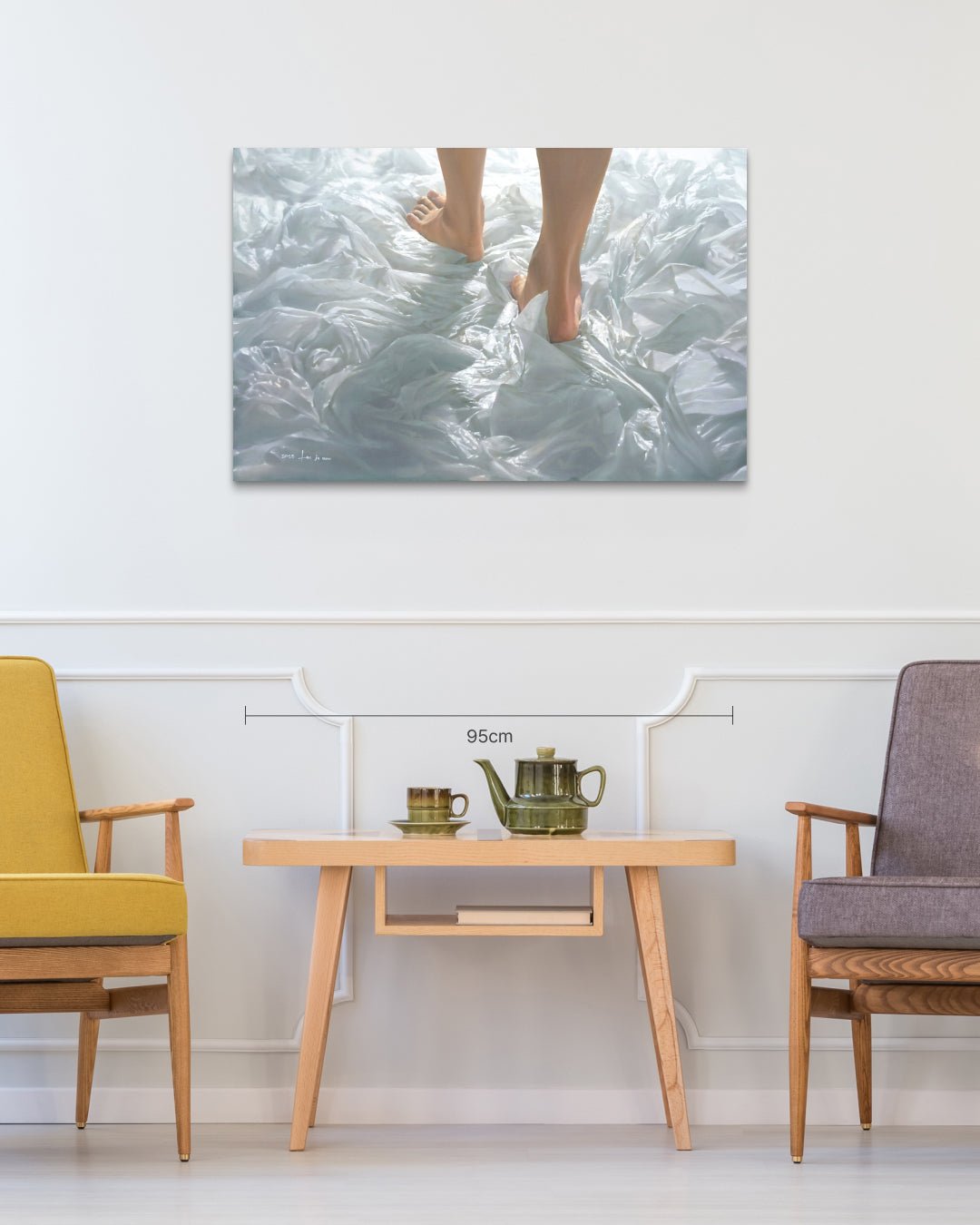 Walk (w-3) II size reference 100x65.2cm - original Korean painting by Lee Ju Won