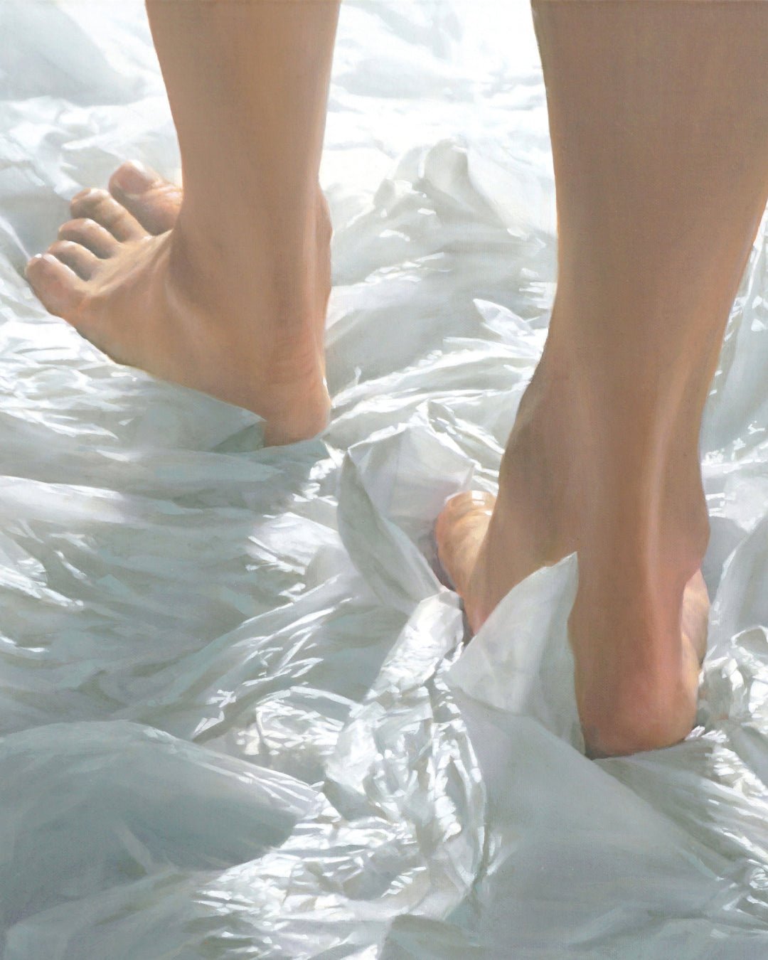 Walk (w-3) II close-up detail, brushwork texture by Korean artist Lee Ju Won
