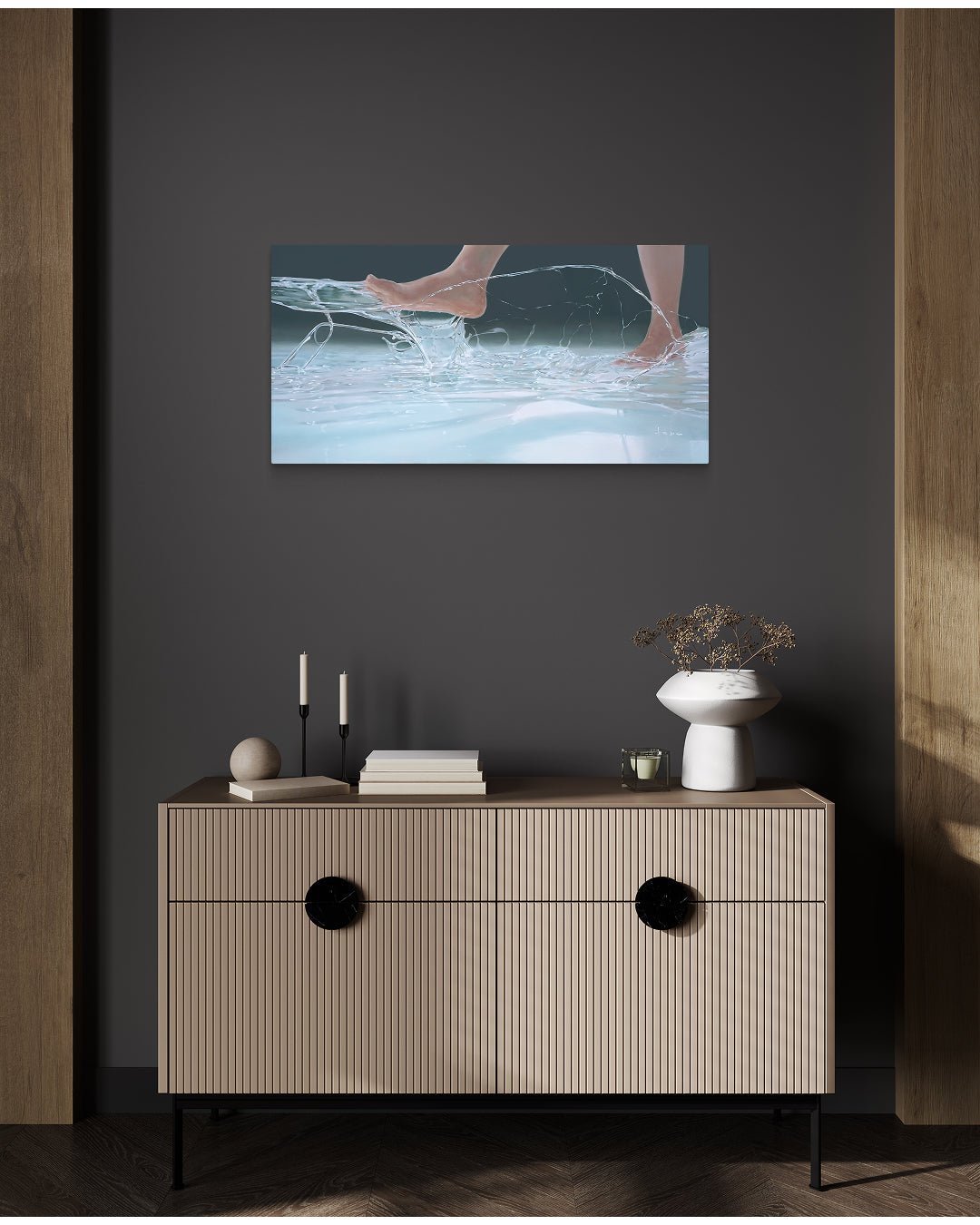Korean contemporary painting Walk (w-3) I by Lee Ju Won, interior wall art decor