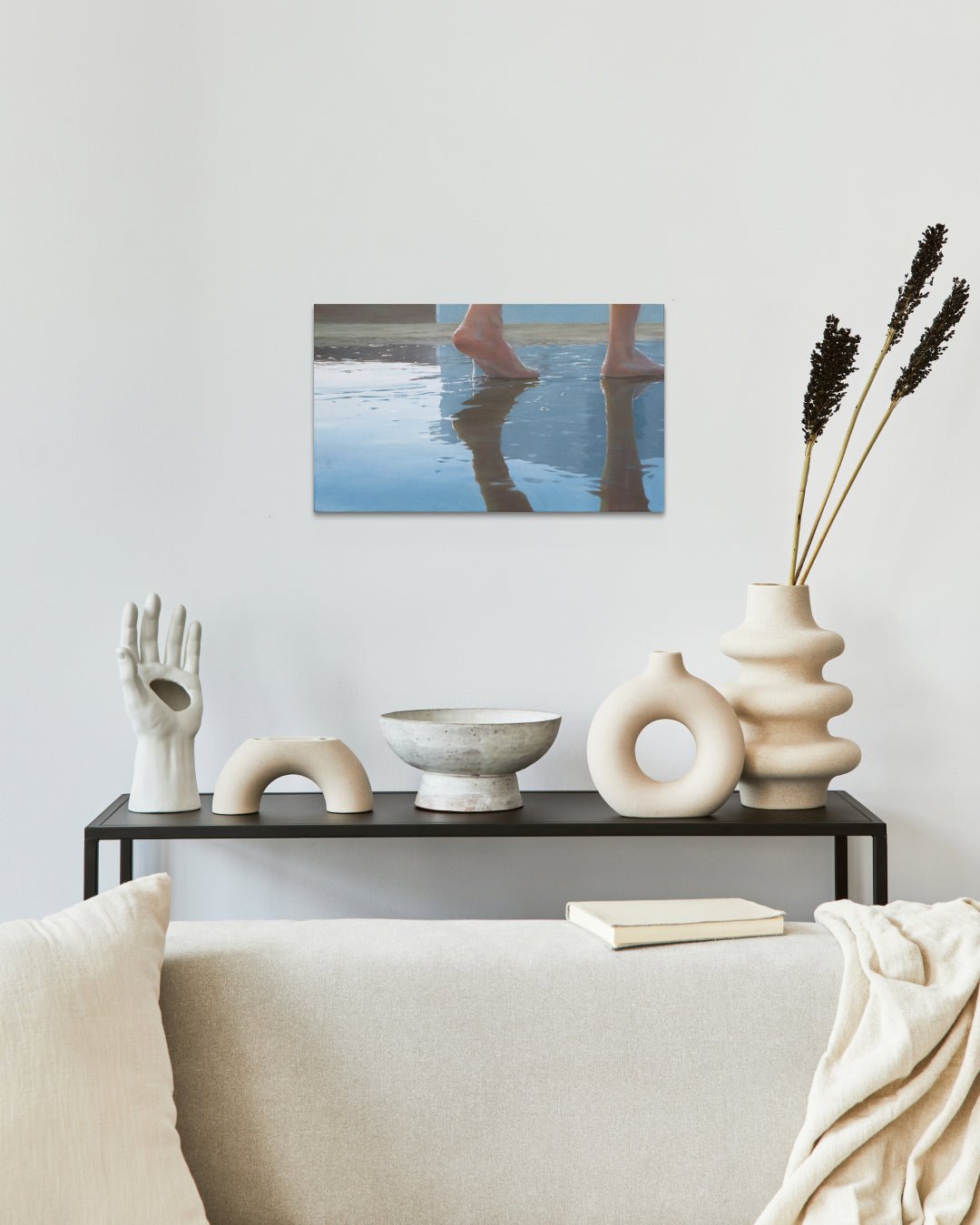 Walk (w-5) by Lee Ju Won displayed in modern living room, original Korean painting 2025