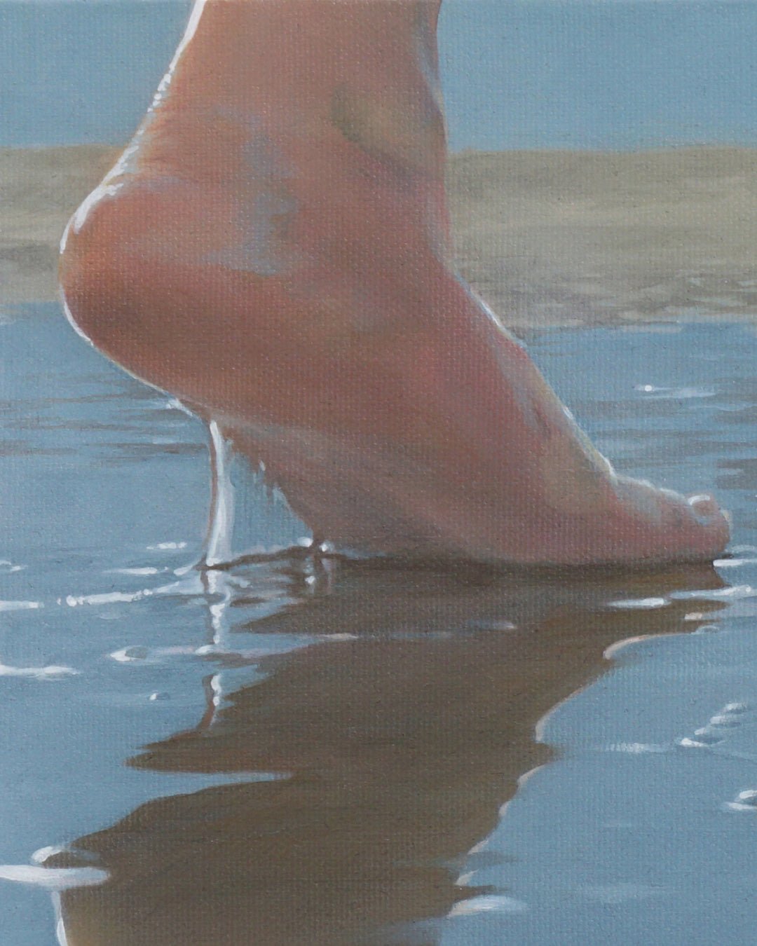 Walk (w-5) close-up detail, brushwork texture by Korean artist Lee Ju Won