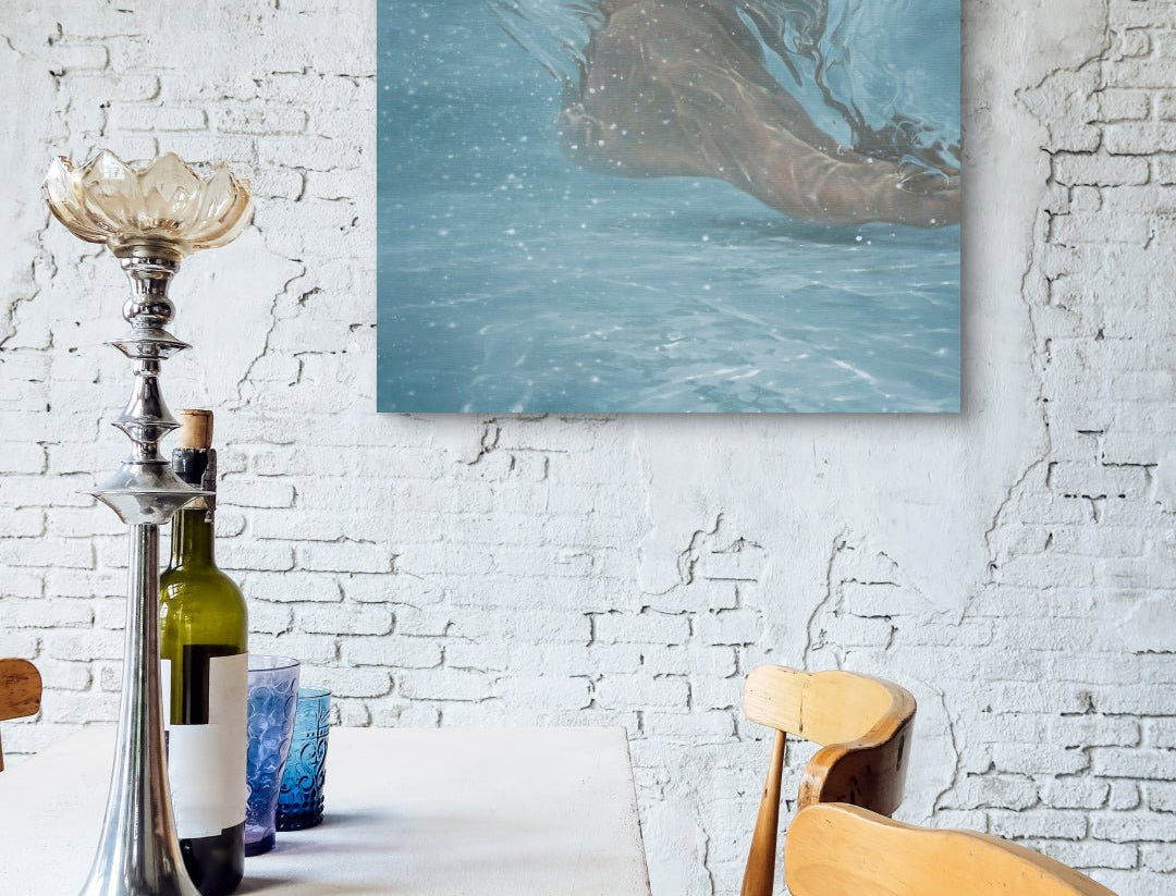 Walk (w-7) by Lee Ju Won displayed in modern living room, original Korean painting 2025