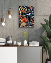 Wave by Hwui yeon Lee displayed in modern living room, original Korean traditional painting 2025