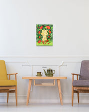 korean art, When camellias bloom - DOKHBI $1000 ARTWORKS Mint ARTWORKS dokkaebi dokebi k - art When camellias bloom size reference 53x40.9cm - original Korean painting by Mint DOKHBI