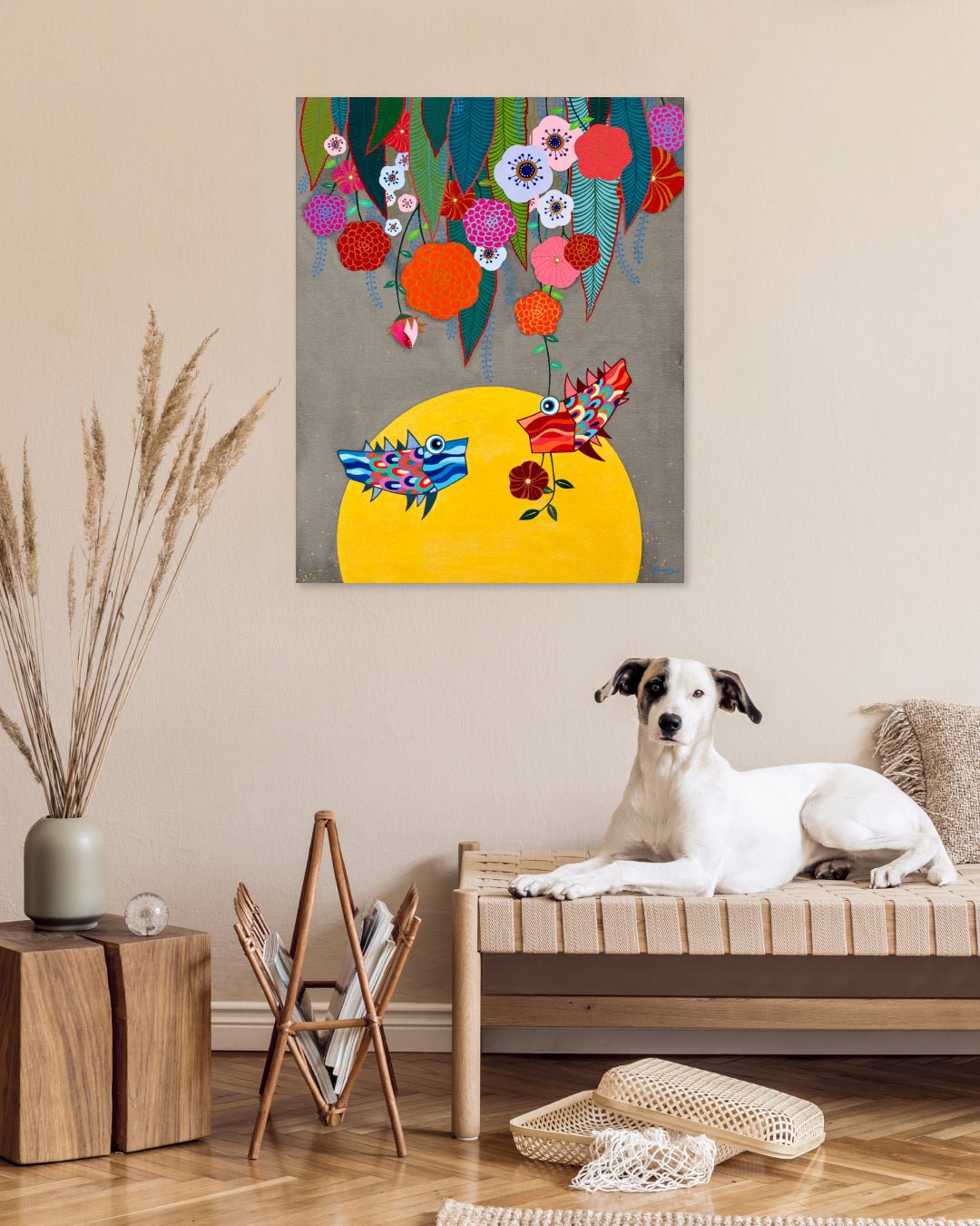 korean art, Whispers in the Moonlight - DOKHBI ARTWORKS Hwang Jeong Hee Painting