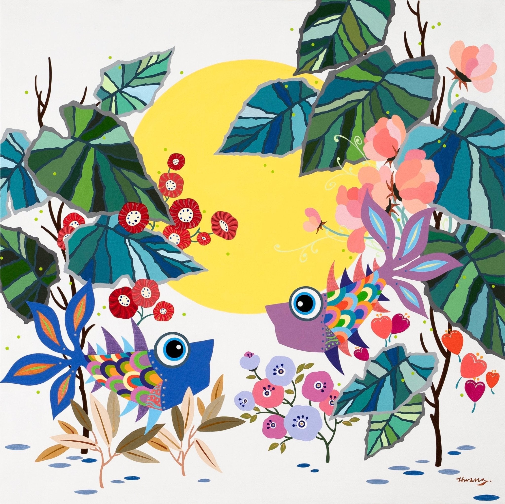 korean art, Whispers of love - DOKHBI ARTWORKS Hwang Jeong Hee Painting