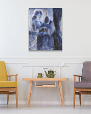 korean art, Why is the woman standing before death so calm - DOKHBI ARTWORKS KIM JEONG YONG Painting ARTWORKS dokkaebi dokebi k - art Why is the woman standing before death so calm size reference 90.9x72.7cm - original Korean ink painting by KIM JEONG YONG DOKHBI