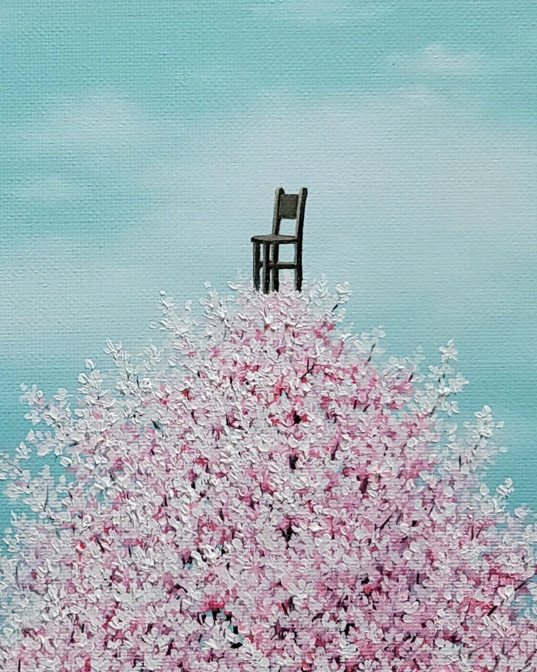 korean art, Wooden Chair - DOKHBI $1000 ARTWORKS Min Yul ARTWORKS dokkaebi dokebi k - art Wooden Chair close - up detail, brushwork texture by Korean artist Min Yul DOKHBI