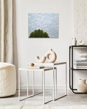 korean art, Wooden Chair - DOKHBI ARTWORKS Min Yul Painting ARTWORKS dokkaebi dokebi k - art Wooden Chair by Min Yul displayed in modern living room, original Korean landscape painting 2025 DOKHBI
