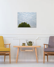 korean art, Wooden Chair - DOKHBI ARTWORKS Min Yul Painting ARTWORKS dokkaebi dokebi k - art Wooden Chair size reference 53x65.1cm - original Korean landscape painting by Min Yul DOKHBI