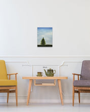 korean art, Wooden Chair - DOKHBI $1000 ARTWORKS Min Yul ARTWORKS dokkaebi dokebi k - art Wooden Chair size reference 40.9x31.8cm - original Korean landscape painting by Min Yul DOKHBI